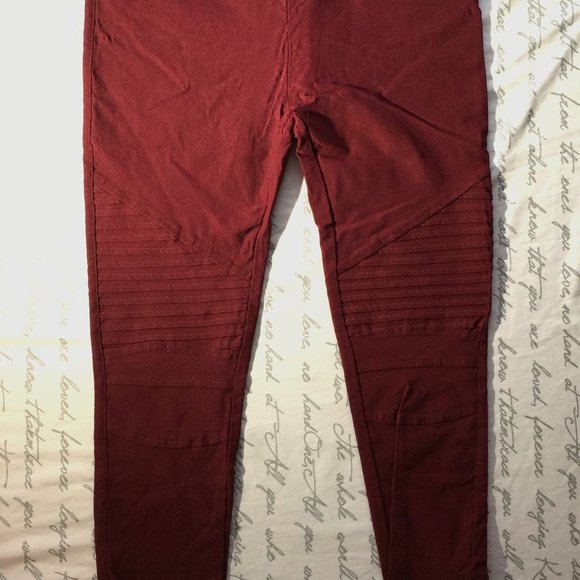 Burgundy Slim Leg Pants Petite - Picture 1 of 13